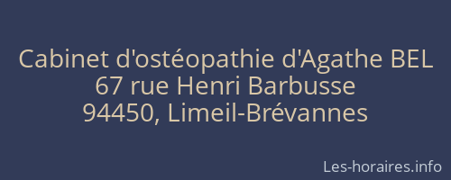 Cabinet d'ostéopathie d'Agathe BEL