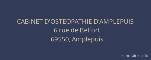CABINET D'OSTEOPATHIE D'AMPLEPUIS