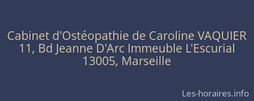 Cabinet d'Ostéopathie de Caroline VAQUIER