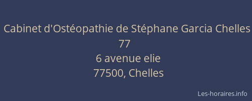 Cabinet d'Ostéopathie de Stéphane Garcia Chelles 77