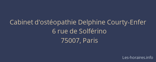Cabinet d'ostéopathie Delphine Courty-Enfer