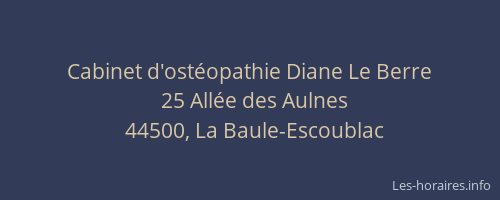Cabinet d'ostéopathie Diane Le Berre