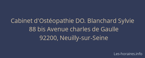 Cabinet d'Ostéopathie DO. Blanchard Sylvie