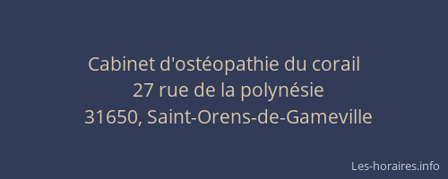 Cabinet d'ostéopathie du corail