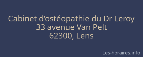 Cabinet d'ostéopathie du Dr Leroy