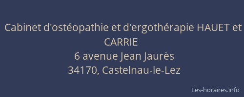 Cabinet d'ostéopathie et d'ergothérapie HAUET et CARRIE