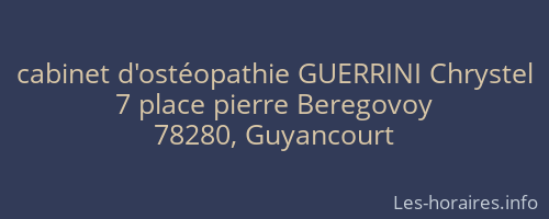 cabinet d'ostéopathie GUERRINI Chrystel
