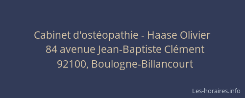 Cabinet d'ostéopathie - Haase Olivier