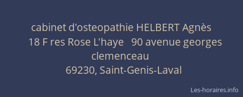 cabinet d'osteopathie HELBERT Agnès