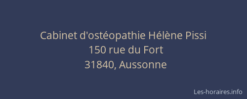Cabinet d'ostéopathie Hélène Pissi