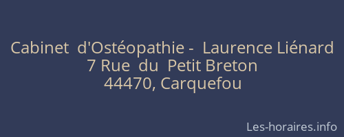 Cabinet  d'Ostéopathie -  Laurence Liénard