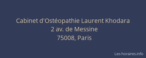 Cabinet d'Ostéopathie Laurent Khodara