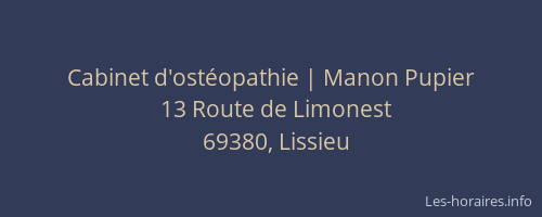 Cabinet d'ostéopathie | Manon Pupier