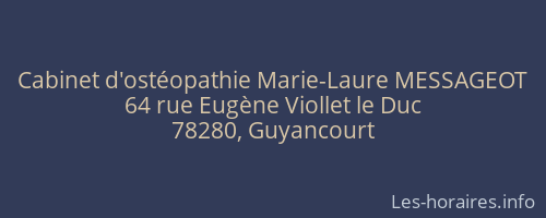 Cabinet d'ostéopathie Marie-Laure MESSAGEOT
