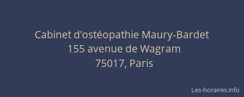Cabinet d'ostéopathie Maury-Bardet