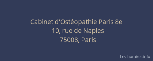 Cabinet d'Ostéopathie Paris 8e