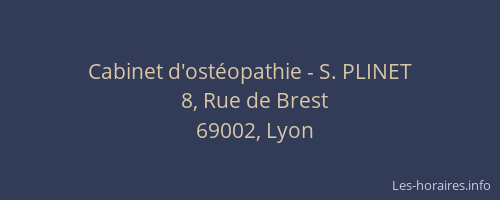 Cabinet d'ostéopathie - S. PLINET