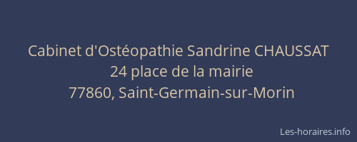 Cabinet d'Ostéopathie Sandrine CHAUSSAT