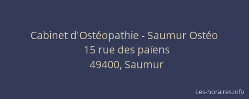 Cabinet d'Ostéopathie - Saumur Ostéo