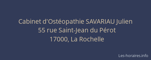 Cabinet d'Ostéopathie SAVARIAU Julien