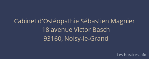 Cabinet d'Ostéopathie Sébastien Magnier