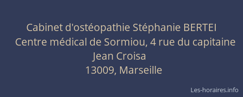 Cabinet d'ostéopathie Stéphanie BERTEI