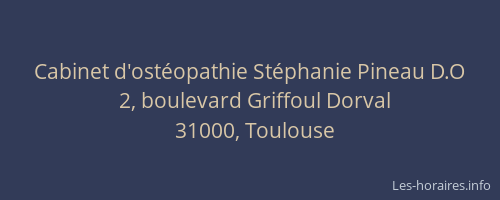 Cabinet d'ostéopathie Stéphanie Pineau D.O