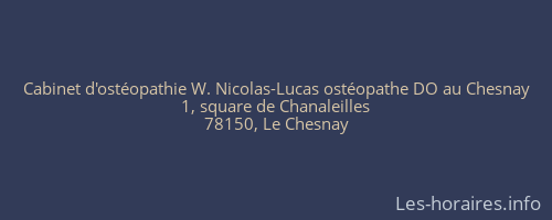 Cabinet d'ostéopathie W. Nicolas-Lucas ostéopathe DO au Chesnay
