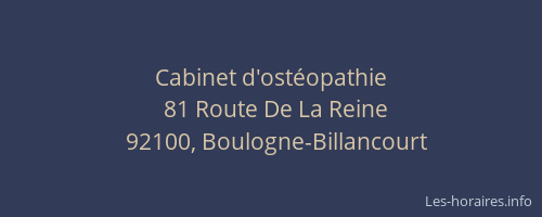 Cabinet d'ostéopathie