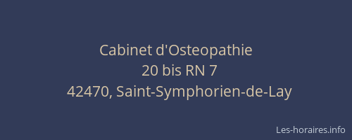 Cabinet d'Osteopathie