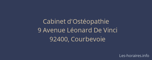 Cabinet d'Ostéopathie