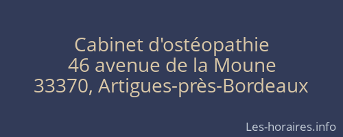 Cabinet d'ostéopathie