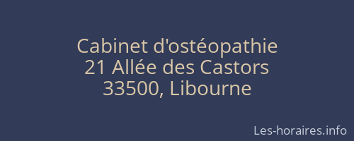 Cabinet d'ostéopathie