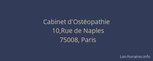 Cabinet d'Ostéopathie