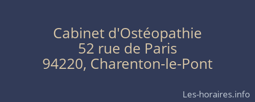 Cabinet d'Ostéopathie