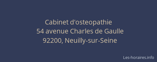 Cabinet d'osteopathie