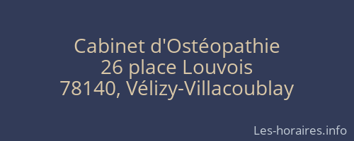 Cabinet d'Ostéopathie