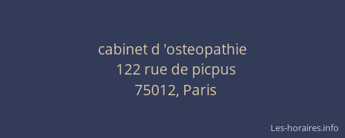 cabinet d 'osteopathie