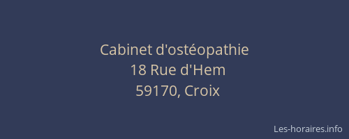 Cabinet d'ostéopathie