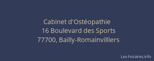 Cabinet d'Ostéopathie