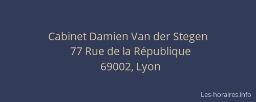 Cabinet Damien Van der Stegen