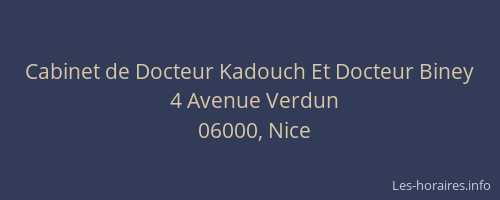 Cabinet de Docteur Kadouch Et Docteur Biney
