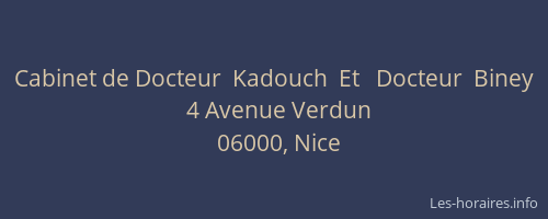 Cabinet de Docteur  Kadouch  Et   Docteur  Biney