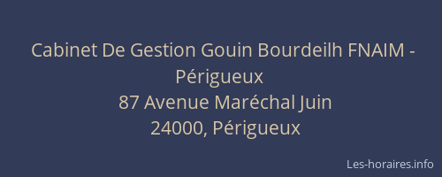 Cabinet De Gestion Gouin Bourdeilh FNAIM - Périgueux