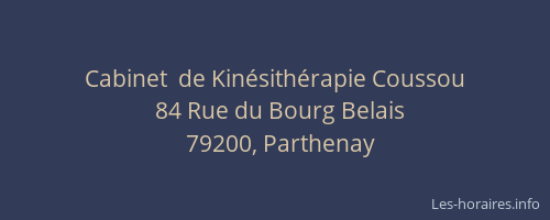 Cabinet  de Kin&eacute;sith&eacute;rapie Coussou