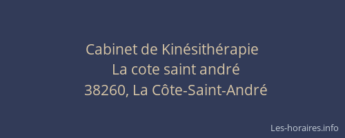 Cabinet de Kin&eacute;sith&eacute;rapie