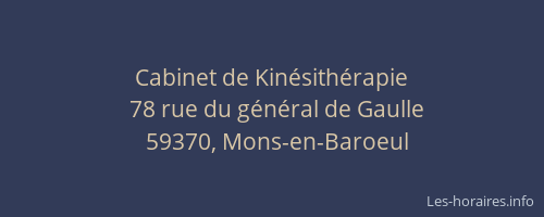 Cabinet de Kinésithérapie