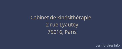 Cabinet de kinésithérapie