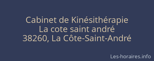 Cabinet de Kinésithérapie