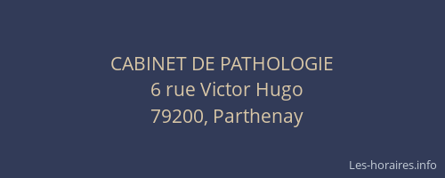 CABINET DE PATHOLOGIE